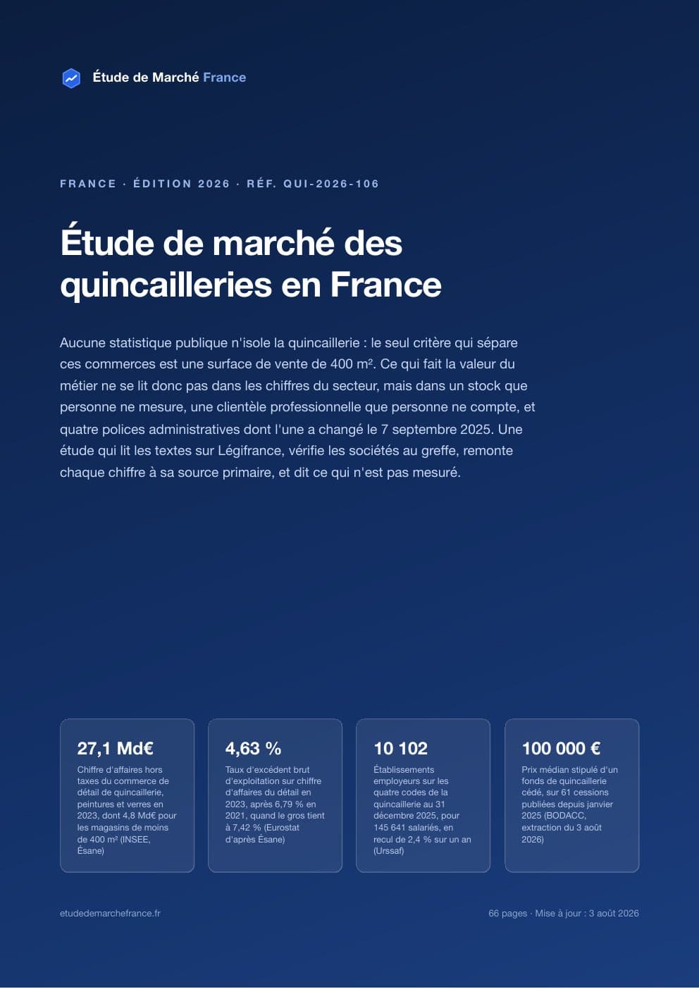 Page 1 de l'extrait de Étude de marché des quincailleries en France