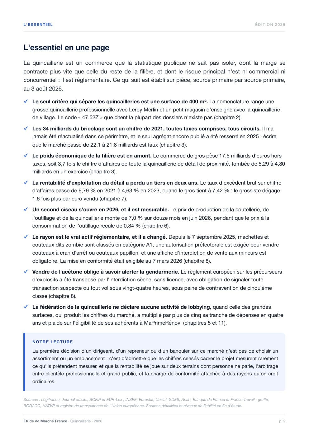 Page 2 de l'extrait de Étude de marché des quincailleries en France