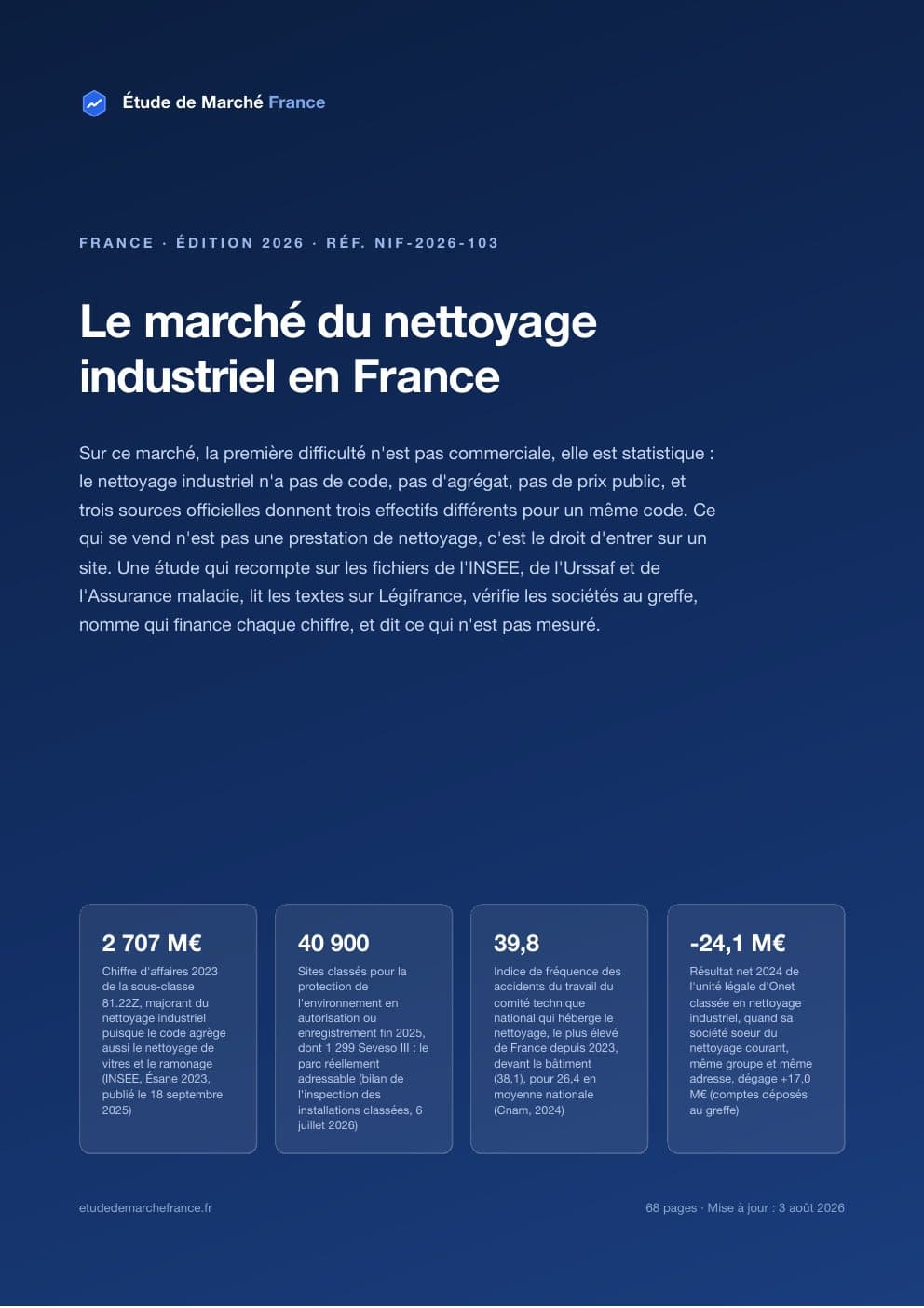 Page 1 de l'extrait de Étude de marché du nettoyage industriel en France · Étude 2026