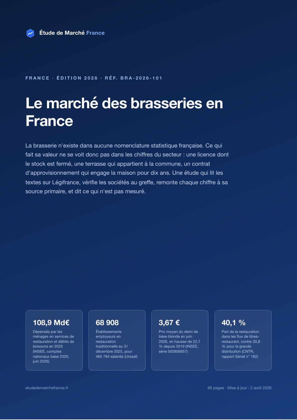 Page 1 de l'extrait de Le marché des brasseries en France · Étude 2026