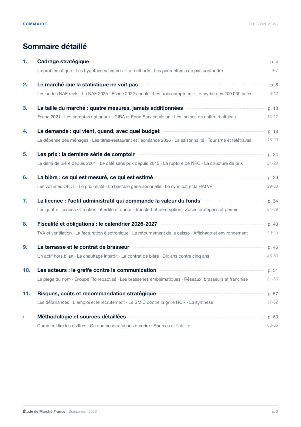 Page 3 de l'extrait de Le marché des brasseries en France · Étude 2026