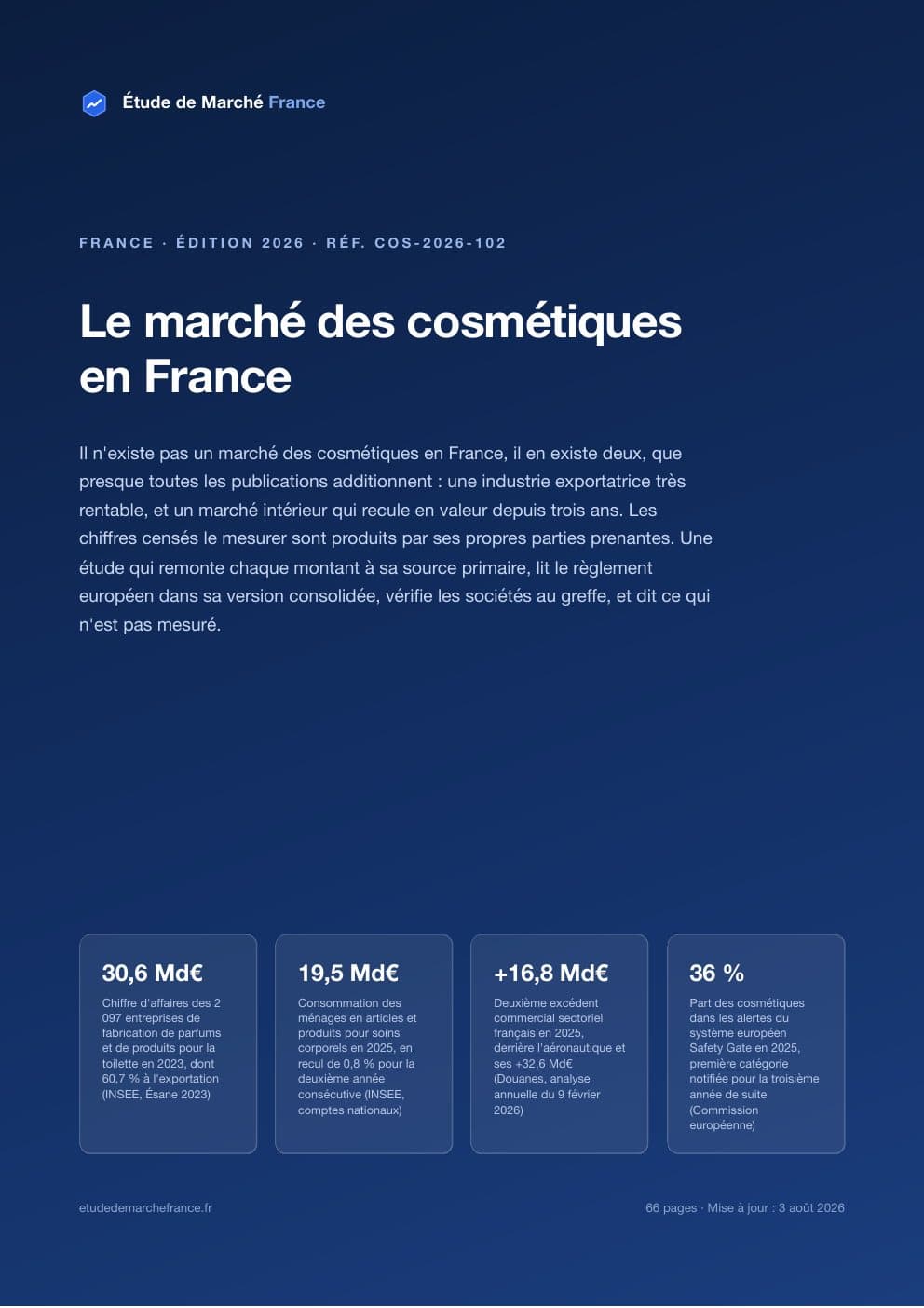 Page 1 de l'extrait de Le marché des cosmétiques en France · Étude 2026