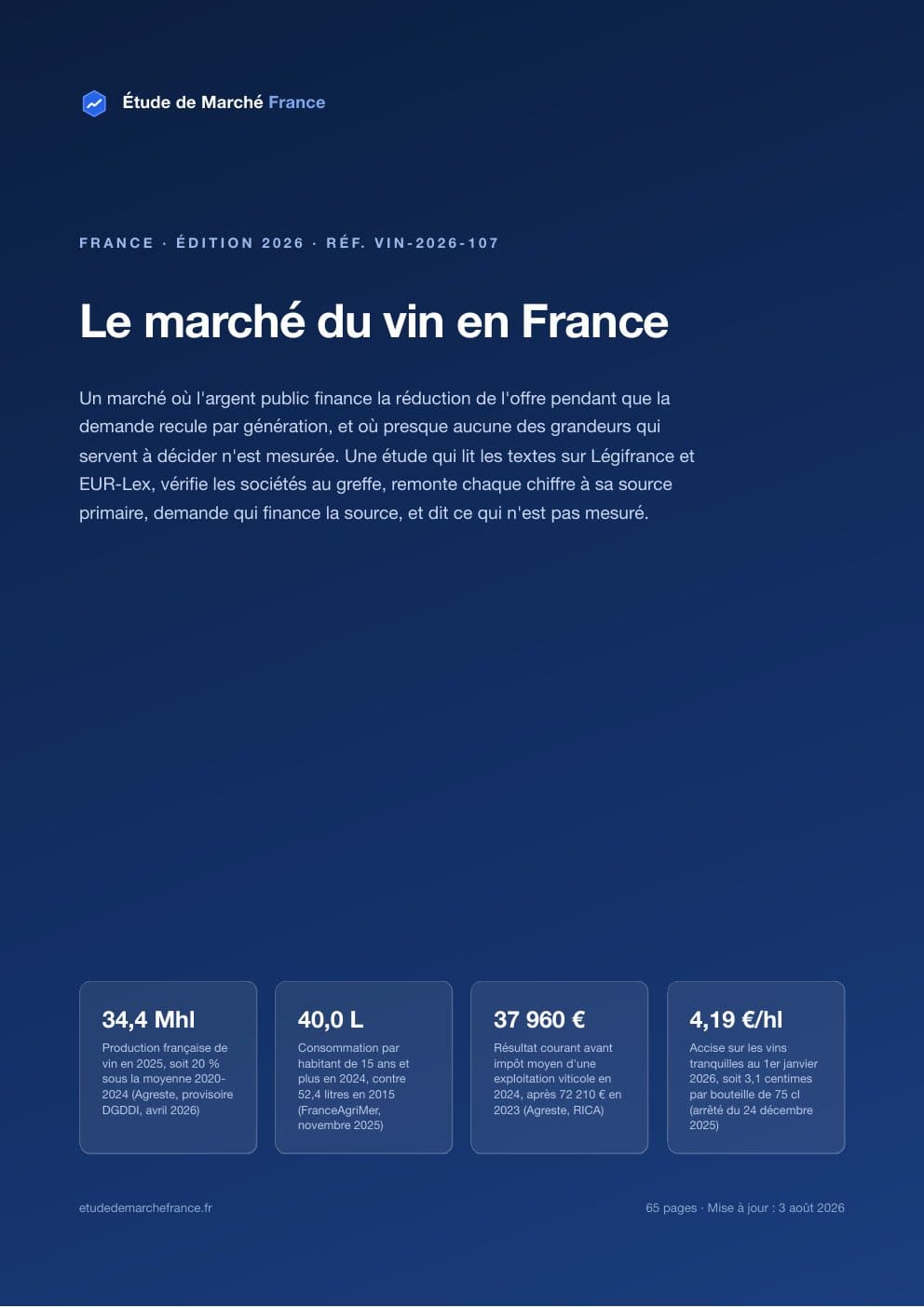 Page 1 de l'extrait de Le marché du vin en France · Étude 2026